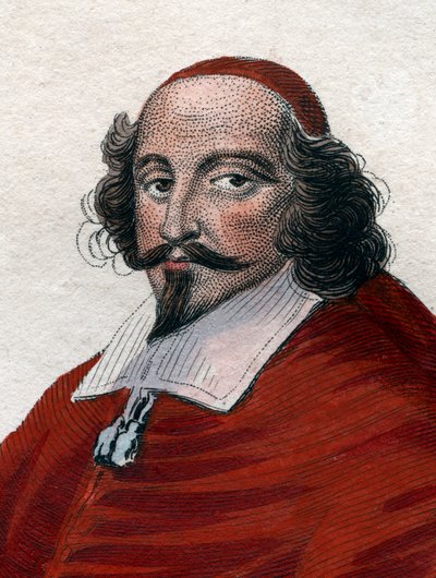 Portrait of Jules Mazarin, French Italian cardinal, diplomat, and politician by French School